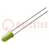 LED; 3mm; giallo-verde; 11÷30(typ)-85mcd; 40°; Frontale: convesso