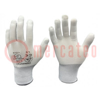 Protective gloves; ESD; L; Features: dissipative; white; <10MΩ
