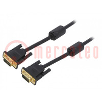 Cable; D-Sub 15pin HD plug,both sides; black; 3m; Øcable: 6mm