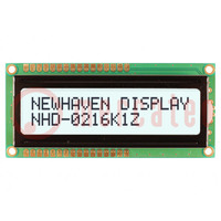 Display: LCD; alphanumeric; FSTN Positive; 16x2; white; LED; PIN: 16