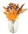 Artificial Complete Autumn Mix With Pumpkin In Ribbed Vase - 32cm, Multi Colour