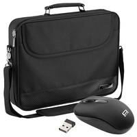 PEDEA Laptoptasche 17,3 Zoll (43,9 cm) EDITION20 Notebook Umhängetasche mit Schultergurt mit schnurloser Maus, schwarz