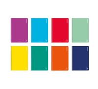 PACSA CUADERNO BASIC 80H FOLIO 60GR PAUTA 2,5CM TAPAS CARTÓN PACK 10 UD COLORES SURTIDOS