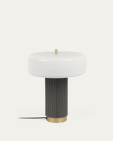 Kave Home Serenella tafellamp E27 Grijs, Wit