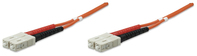 Intellinet Glasfaser LWL-Anschlusskabel, Duplex, Multimode, SC/SC, 50/125 µm, OM2, 1 m, orange