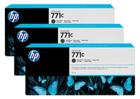 HP 771C 3er-Pack Mattschwarz DesignJet Druckerpatronen, 775 ml