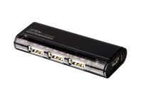 ATEN UH284 Schnittstellen-Hub USB 2.0 Mini-B 480 Mbit/s Schwarz, Transparent