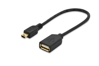 Ednet 84193 cable USB USB 2.0 0,2 m Mini-USB B USB A Negro