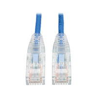 Tripp Lite N201-S03-BL Cat6 Gigabit hakenloses, schlankes (UTP) Ethernet-Kabel (RJ45 Stecker/Stecker), PoE, Blau, 0,91 m