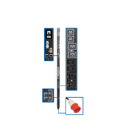 Tripp Lite PDU3XEVSR6G63A 28.8kW 220-240V 3PH Switched PDU - LX Interface, Gigabit, 24 Outlets, IEC 309 63A Red 380-415V Input, Outlet Monitoring, LCD, 1.8 m Cord, 0U 1.8 m Heig...