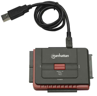 Manhattan Hi-Speed USB 2.0 auf SATA/IDE Adapter, 3-in-1-Adapter mit Backup auf Knopfdruck