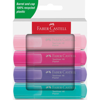 Faber-Castell Textliner 46 Pastell markeerstift 4 stuk(s) Lichtroze, Roze, Paars, Turkoois