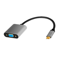 LogiLink CUA0104 câble vidéo et adaptateur 0,15 m USB Type-C VGA (D-Sub) Noir, Gris