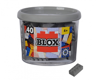 Simba Toys Blox - 40 8er Bausteine grau - kompatibel mit bekannten Spielsteinen