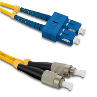 Qoltec 54046 fibre optic cable 5 m SC FC G.652D Yellow