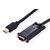 VALUE 11.99.5805 adaptador de cable de vídeo 1 m Mini DisplayPort VGA (D-Sub) Negro