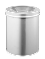 Durable Papierkorb Edelstahl Safe Rund 15l Farbe: metallic silber