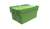 Mehrwegbehälter Stapelbehälter Transportbehälter mit Klappdeckel, 600x400x250mm LxBxH, Grün-Grün, VE 5 Stück