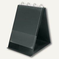 Veloflex Tisch-Flip-Chart, DIN A3 hoch, PVC, 4-Rund-Ringe, schwarz