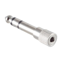 3,5mm (v) - 6,35mm Stereo Jack (m) Adapter - Metaal - Zilver