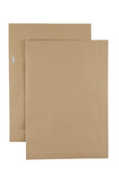 B5 Faltentasche, Natron / Recycling braun 120g mit Haftklebung Abdeckstreifen,Stehboden und Faltenbreite 32 mm