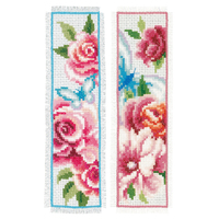 Counted Cross Stitch Kit: Bookmark: Flowers & Butterflies: Set of 2