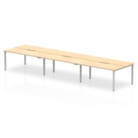 Evolve Plus 1200mm Back to Back 6 Person Desk Maple Top Silver Frame BE299