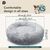BLUZELLE Orthopedic Dog Bed for Small Dogs & Cats, 24" Donut Dog Bed Memory Foam Washable, Round Plush Dog Pillow Fluffy Cat Bed Cat Pillow, Calming Pet Mat No-Skid Light Grey