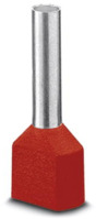 Isolierte Doppel-Aderendhülse, 1,0 mm², 19 mm/12 mm lang, DIN 46228/4, rot, 3240