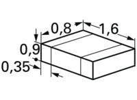 Keramik-Kondensator, 68 pF, 50 V (DC), ±5 %, SMD 0603, C0G, 06035A680JAT2A