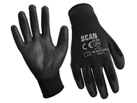 Black PU Coated Gloves - M (Size 8) (240 Pairs)