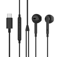 In-ear Headphone Earpod with USB-C plug for USB-C devices. Cable length: 1,2m. Black. Headsets