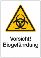 Kombischild - Warnung vor Biogefährdung, Vorsicht!<br>Biogefährdung, B-7527