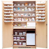 Aufbewahrungs- und Medikamentenschrank mit halber Türbestückung Lockweiler Weiß (1 Stück)
