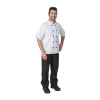 Nisbets Essentials Chef Jacket in White - Polycotton - Short Sleeve - XS