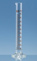 Cylindry miarowe szkło borokrzemowe 3.3 forma wysoka klasa A brązowa podziałka Pojemność nominalna 50 ml