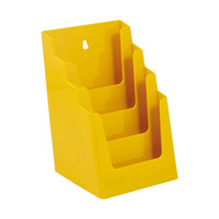 4-Section Leaflet Holder A5 / Tabletop Leaflet Stand / Leaflet Stand / Leaflet Display | yellow similar to RAL 1003