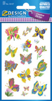 Papiersticker, Papier, Schmetterlinge, mehrfarbig, 28 Aufkleber