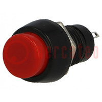 Switch: push-button; Pos: 2; SPST-NO; 1A/250VAC; OFF-(ON)