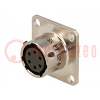 Connector: circular; socket; PIN: 6; female; soldering; PT/451; 600V
