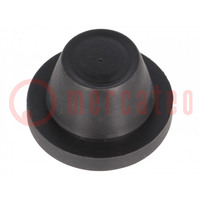 Grommet; Ømount.hole: 29mm; rubber; black; Panel thick: max.2mm