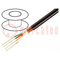 Wire: microphone cable; 3x0.22mm2; black; OFC; -15÷70°C; PVC