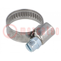 Worm gear clamp; W: 9mm; Clamping: 12÷22mm; chrome steel AISI 430