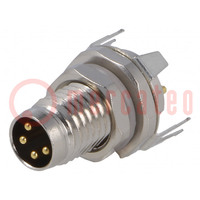 Conector: M8; macho; PIN: 4; blindaje; tomacorriente; IP67; 30V