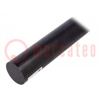 Rod; Ø: 50mm; L: 500mm; black; cast; Length tolerance: 0; +1mm; sleeve