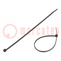 Cable tie; L: 160mm; W: 2.5mm; polyamide; 80N; black; Ømax: 41mm