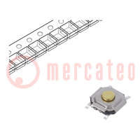 Microswitch TACT; SPST; Pos: 2; 0.05A/12VDC; SMT; 2.6N; 1.5mm; round
