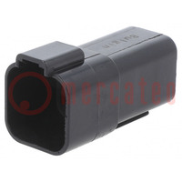 Connector: wire-wire; PX0; male; plug; for cable; PIN: 6; black; IP68