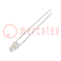 LED; 3mm; giallo-verde; 150÷220mcd; 70°; Frontale: convesso
