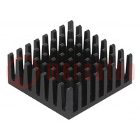 Heatsink: extruded; grilled; BGA; black; L: 27.9mm; W: 27.9mm; 658